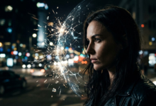 Priešais moters veidą, tarsi nematomas skydas, lūžta šviesos spinduliai, vizualizuojantys aktyvią imuninę gynybą