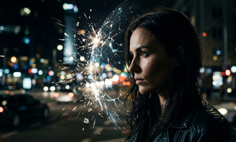 Priešais moters veidą, tarsi nematomas skydas, lūžta šviesos spinduliai, vizualizuojantys aktyvią imuninę gynybą