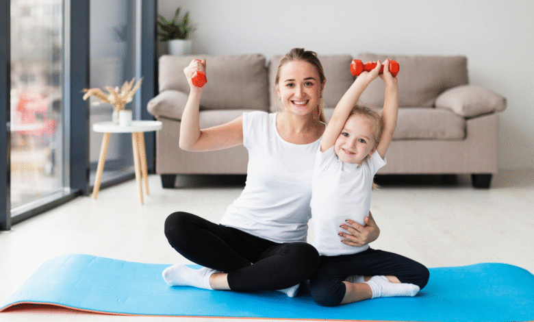 mama su dukra sportuoja namie