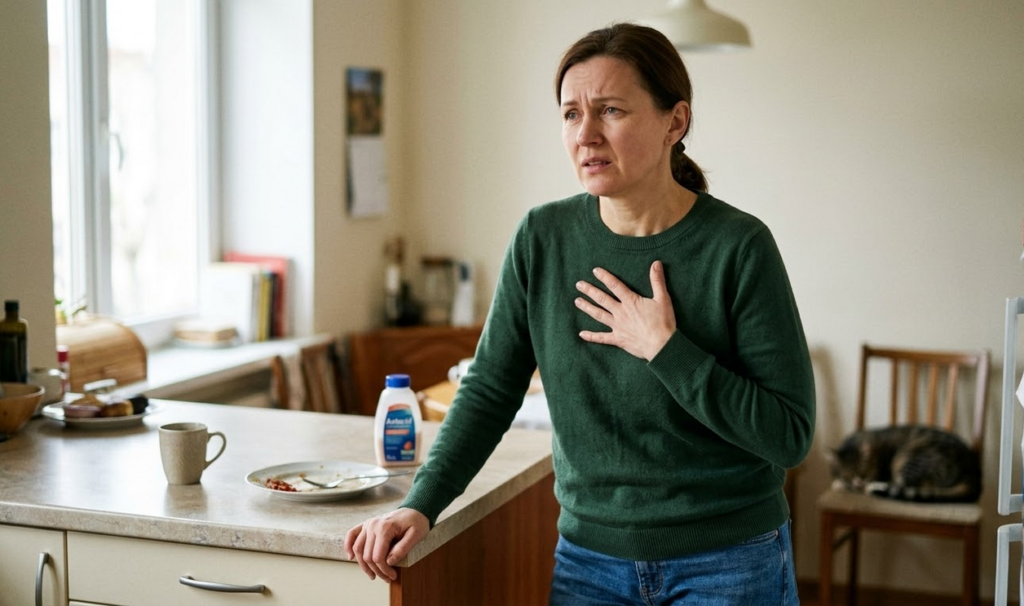 moteris kylą rūgštys, ėda rėmuo