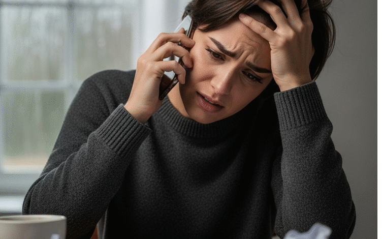 moteris kalba telefonu ir patiria emocinį šantažą