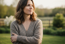 moteris lauke žiūri į tolį