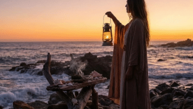 Moteris atlieka ritualą