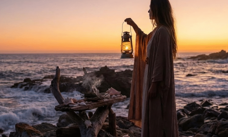 Moteris atlieka ritualą