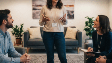 charizmatiška moteris kambaryje kalba