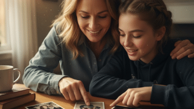 mama su paaugle dukra žiūri mamos paauglystės nuotraukas