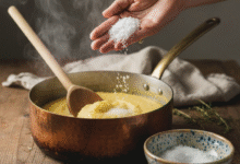 moters ranka beria druską į košę