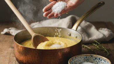 moters ranka beria druską į košę