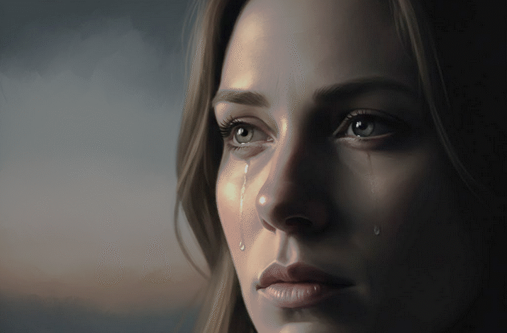 moters veidu rieda ašaros