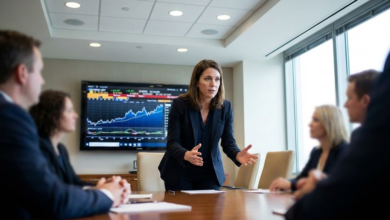 moteris darbe pristatinėja idėją