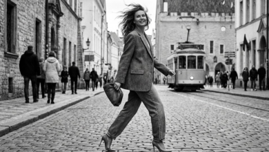 moteris eina per gatvę