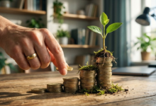 nuotrauka simbolizuojanti pinigų augimą