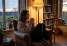 moteris sėdi kambaryje ir galvoja apie buvusįjį